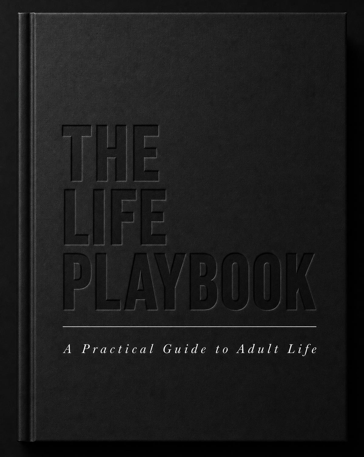Matte black hardcover edition of The Life Playbook standing upright